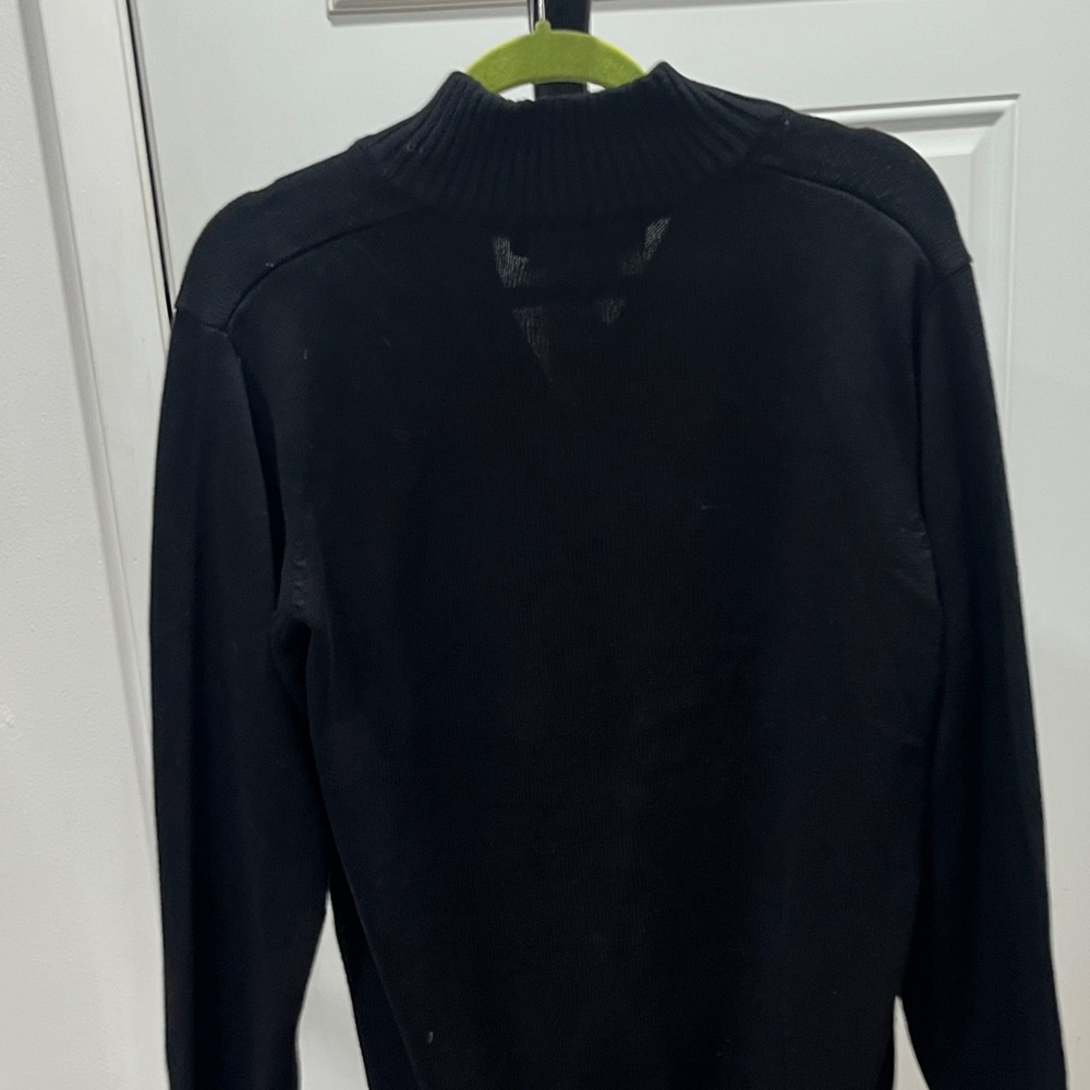 U.S. Polo Assn. Men's Black Sweater with Blue and Gray Stripes - Picture 5 of 5